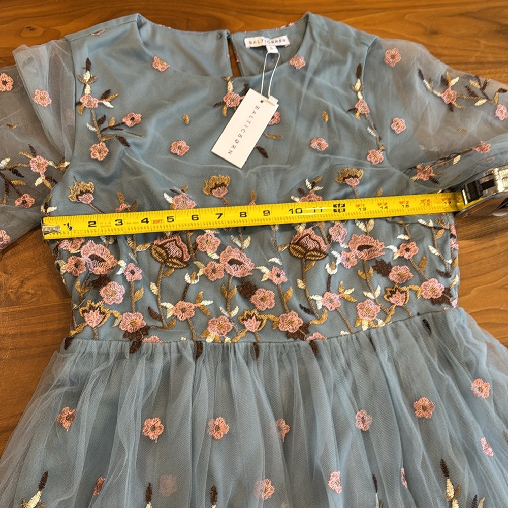 NWT Baltic Born duchess tulle blue garden embroidered dress - Picture 14 of 16